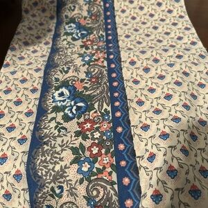 Floral Patterned Fabric with Blue Accents